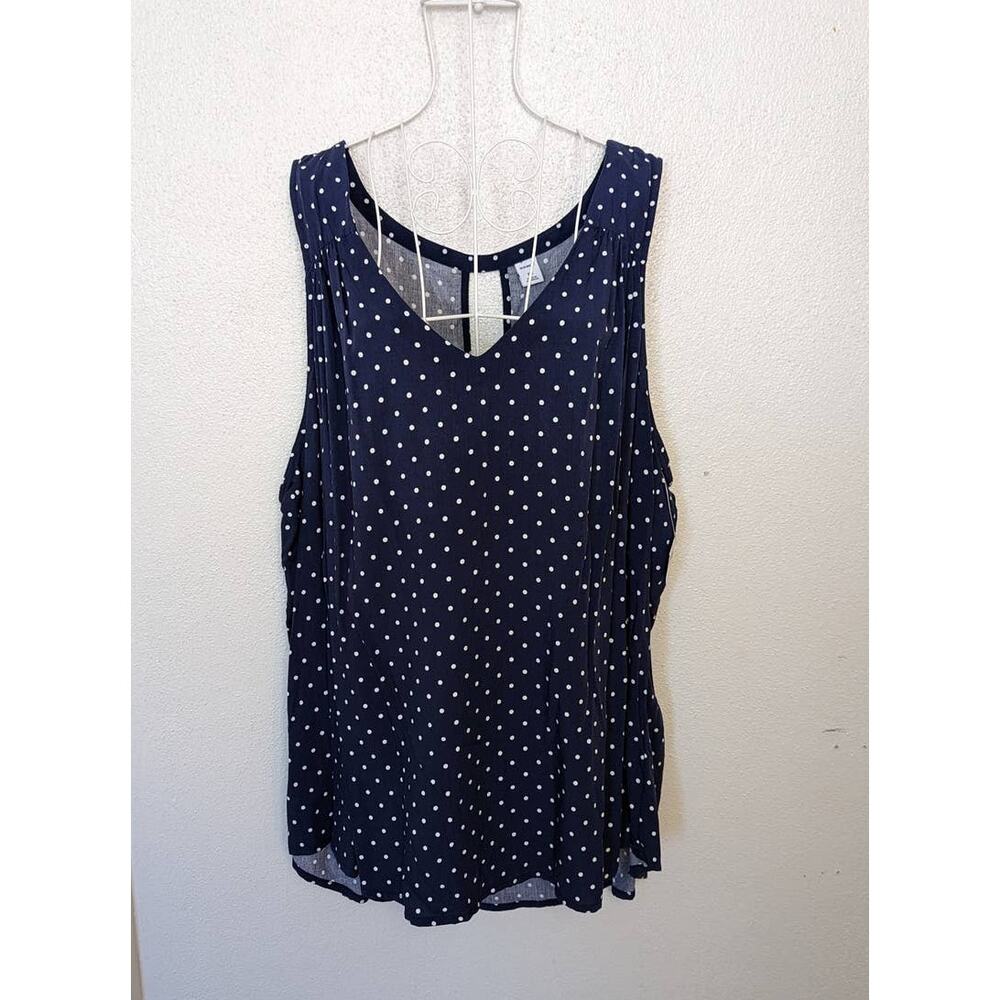 Old Navy NWT Blue Polka Dot Keyhole Tank Top Sz XXL